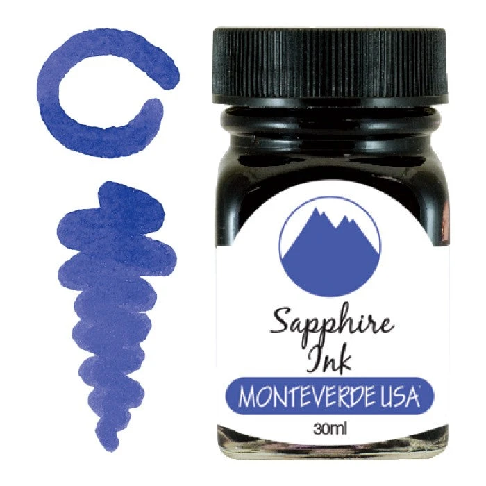 Monteverde 30ml Fountain Pen Ink Bottle, Gemstone, Sapphire 3 Monteverde 30ml Fountain Pen Ink Bottle, Gemstone, Sapphire