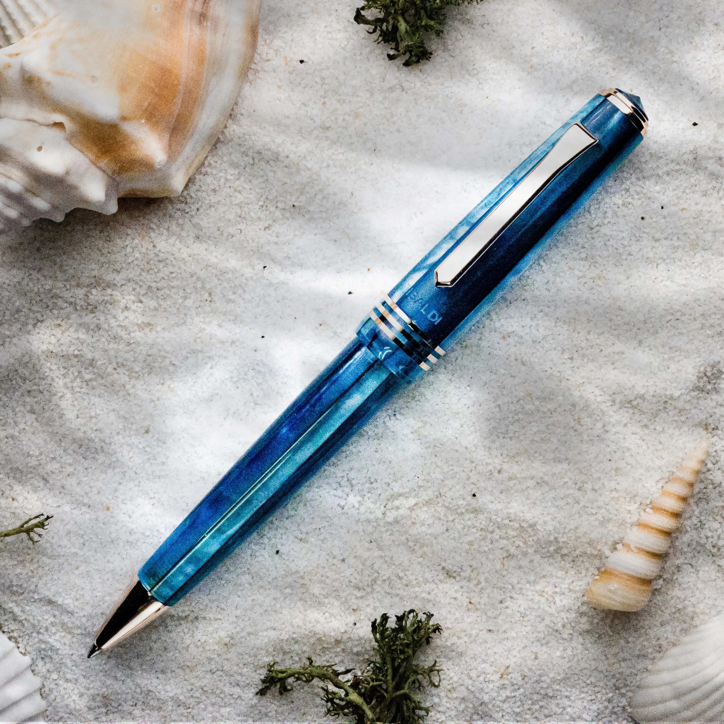 Tibaldi N60 Limited Edition Ballpoint Pen, Bora Bora, Rose Gold Trim 2 Tibaldi N60 Limited Edition Ballpoint Pen, Bora Bora, Rose Gold Trim