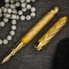 Pineider Matrix Jewelers Limited Edition Sterling Silver Fountain Pen, Yellow Gold 2 Pineider Matrix Jewelers Limited Edition Sterling Silver Fountain Pen, Yellow Gold -Noodlers Store goldfp
