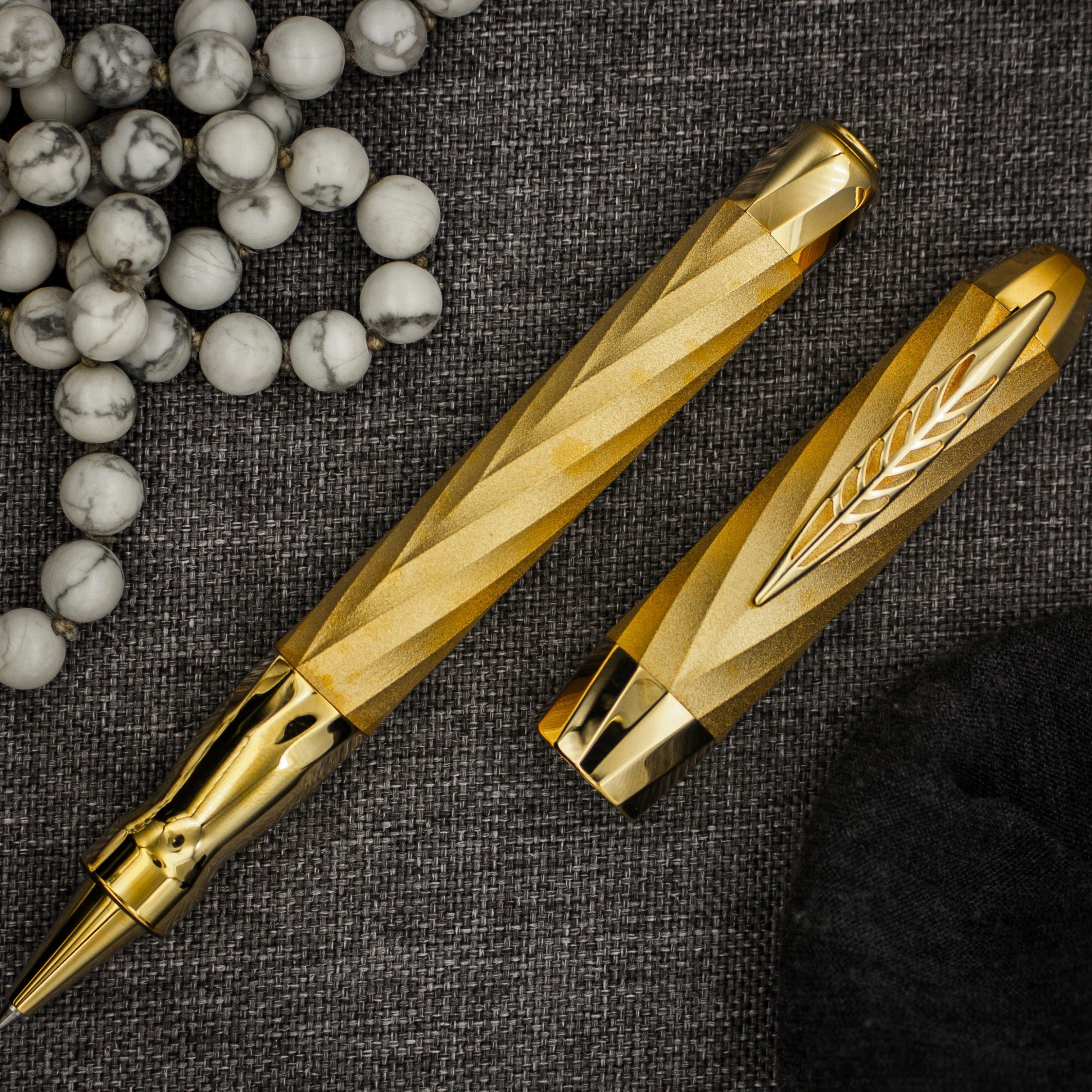 Pineider Matrix Jewelers Limited Edition Sterling Silver Rollerball Pen, Yellow Gold Plated 3 Pineider Matrix Jewelers Limited Edition Sterling Silver Rollerball Pen, Yellow Gold Plated