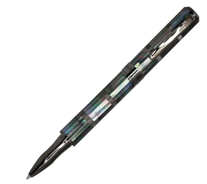 Monteverde Regatta Black Mother Of Pearl Rollerball Pen, Gunmetal Trim 3 Monteverde Regatta Black Mother Of Pearl Rollerball Pen, Gunmetal Trim