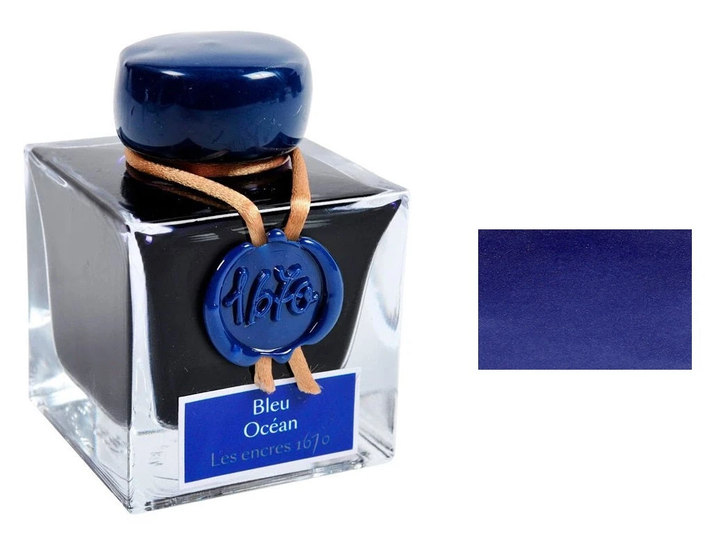 J Herbin 1670 Anniversary Fountain Pen Ink Bottle, Blue Ocean 2 J Herbin 1670 Anniversary Fountain Pen Ink Bottle, Blue Ocean