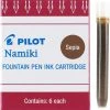 Pilot Namiki Fountain Pen Ink Cartridges, Sepia, 6pk 2 Pilot Namiki Fountain Pen Ink Cartridges, Sepia, 6pk -Noodlers Store psepia