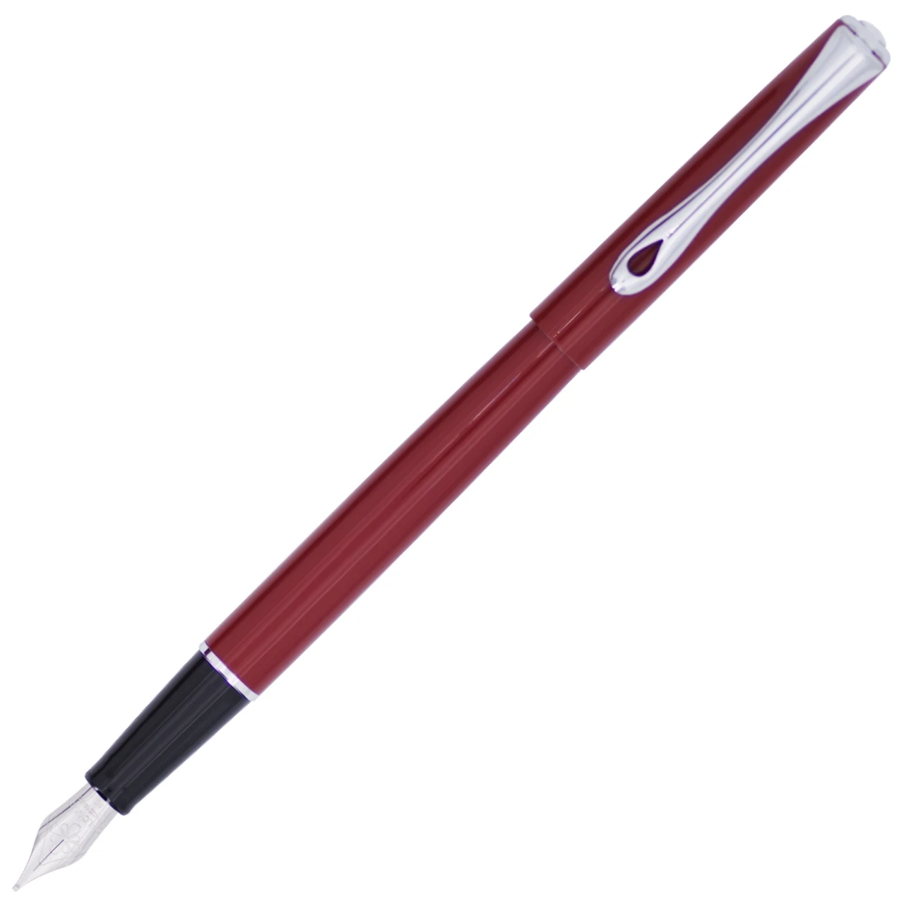Diplomat Traveller Dark Red & Chrome Fountain Pen 3 Diplomat Traveller Dark Red & Chrome Fountain Pen