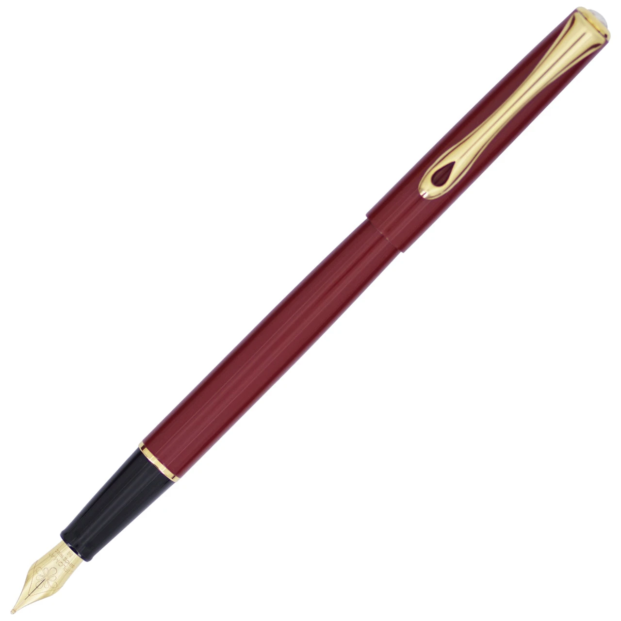 Diplomat Traveller Dark Red & Gold Fountain Pen 3 Diplomat Traveller Dark Red & Gold Fountain Pen