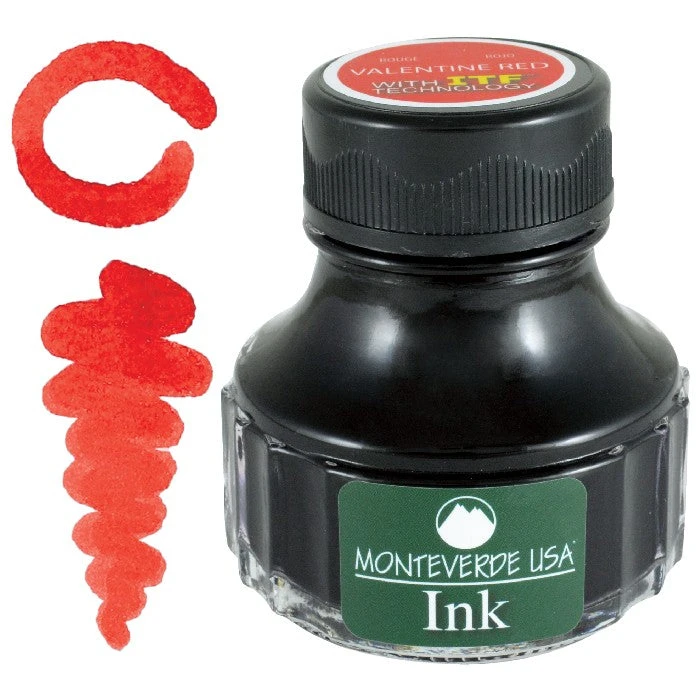 Monteverde 90ml Fountain Pen Ink Bottle, Valentine Red 3 Monteverde 90ml Fountain Pen Ink Bottle, Valentine Red