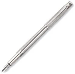 Caran D'Ache Madison Cisele Silver & Rhodium Plated Fountain Pen, Medium 18K Gold Nib