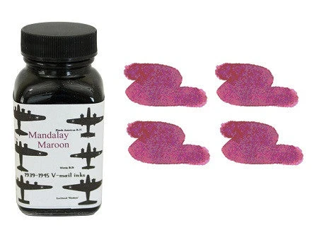 Noodlers Fountain Pen Ink Bottle - VMail Mandalay Maroon 3 Noodlers Fountain Pen Ink Bottle - VMail Mandalay Maroon