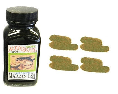 Noodlers Fountain Pen Ink Bottle - Army Green 3 Noodlers Fountain Pen Ink Bottle - Army Green